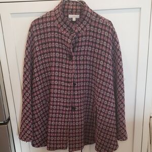 Plaid Button-Up Cape